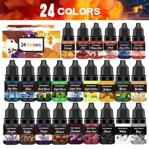 24-color/set resin (5ml per bottle), suitable for resin and epoxy resin DIY, resin dyeing, DIY jewelry making, high-concentration resin and epoxy resin colorants, Halloween, Christmas, Valentine's Day