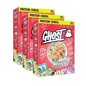GHOST Protein Cereal, Marshmallows (3-Pack) - Contains Lucky Charms Marshmallows - 17G Protein, Good Source of Calcium - Breakfast Cereal & Snack - 9.4oz Box