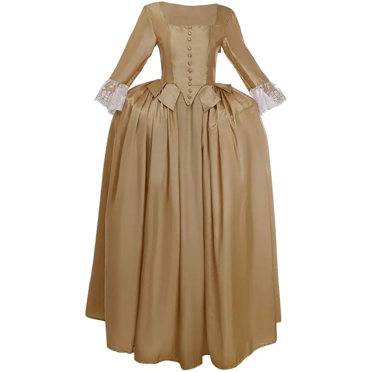 Women's Musical-Inspired Peggy Dress - Historical Colonial Silhouette, Elizabeth Schuyler Screen-Accurate, Multi-Size Plus Size Custom Sizing, All Seasons, Store Flat or on Padded Hanger, Party Cosplay Apparel