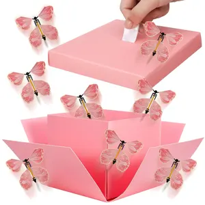 Surprise Butterfly Gift Box Set, 4-Piece Explosive Party Favor, Elegant Gift Box, Birthday Graduation New Year Decoration, Unique Present Idea, Surprise Gifts, Beautiful Gift Box, Themed Gift Box