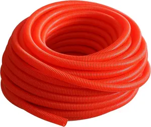 DC Sound 1/4" 5mm 100' Red Split Wire Loom Cable Sleeves Conduit Protective Tubing