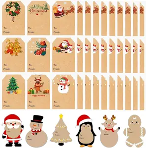 180 count Christmas  Tags Stickers, Christmas Name  Labels Stickers,  Brown  Paper Stickers Self-Adhesive Christmas Sticky Labels for Present Cards
