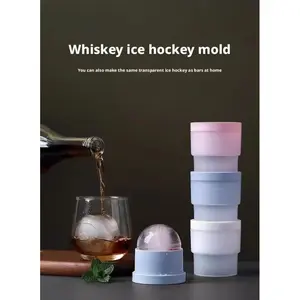 Food-grade large ice ball round cube mold - 2-piece set, mold, 2.5inch spherical cubes, suitable for whiskey, cocktails, bourbon cocktail kitchen utensils Skull-Shaped Silicone Nitro-Style Draft Beer Dispenser home bar decor Wine Glass Charms Set outdoor