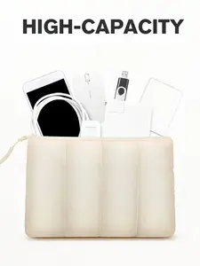 Puffy Makeup Bag, Portable Large Capacity Cosmetic Pouch, Cute Travel Holder, Ideal for Home & Daily Use, Women's Cosmetics Storage