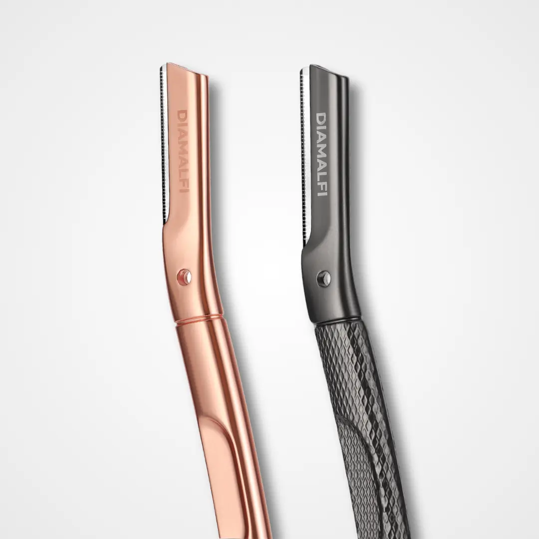 DIAMALFI Safety Razor With 5 FREE Interchangeable Blades For Men & Woman - Facial Razor - Beard Lineup - Eyebrows - Peach Fuzz - Facial Hair - Precision Grooming Tool - Face Shaver - Dermaplaning Tool -
