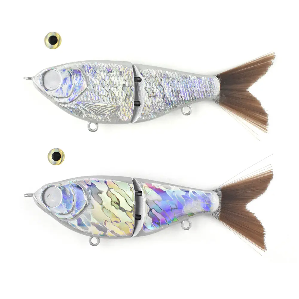 Artificial Fishing Lure - 12cm/4.72in Slow-Sinking Glide Bait with Fiber Strand Tail, Gravity Balls, Metal Joint, Lifelike Eyes & Details, Fishing Equipment for Trout to Boost Bite Rate, Increasing Bite Rate, Bass Fishing Lures, Trout Fishing