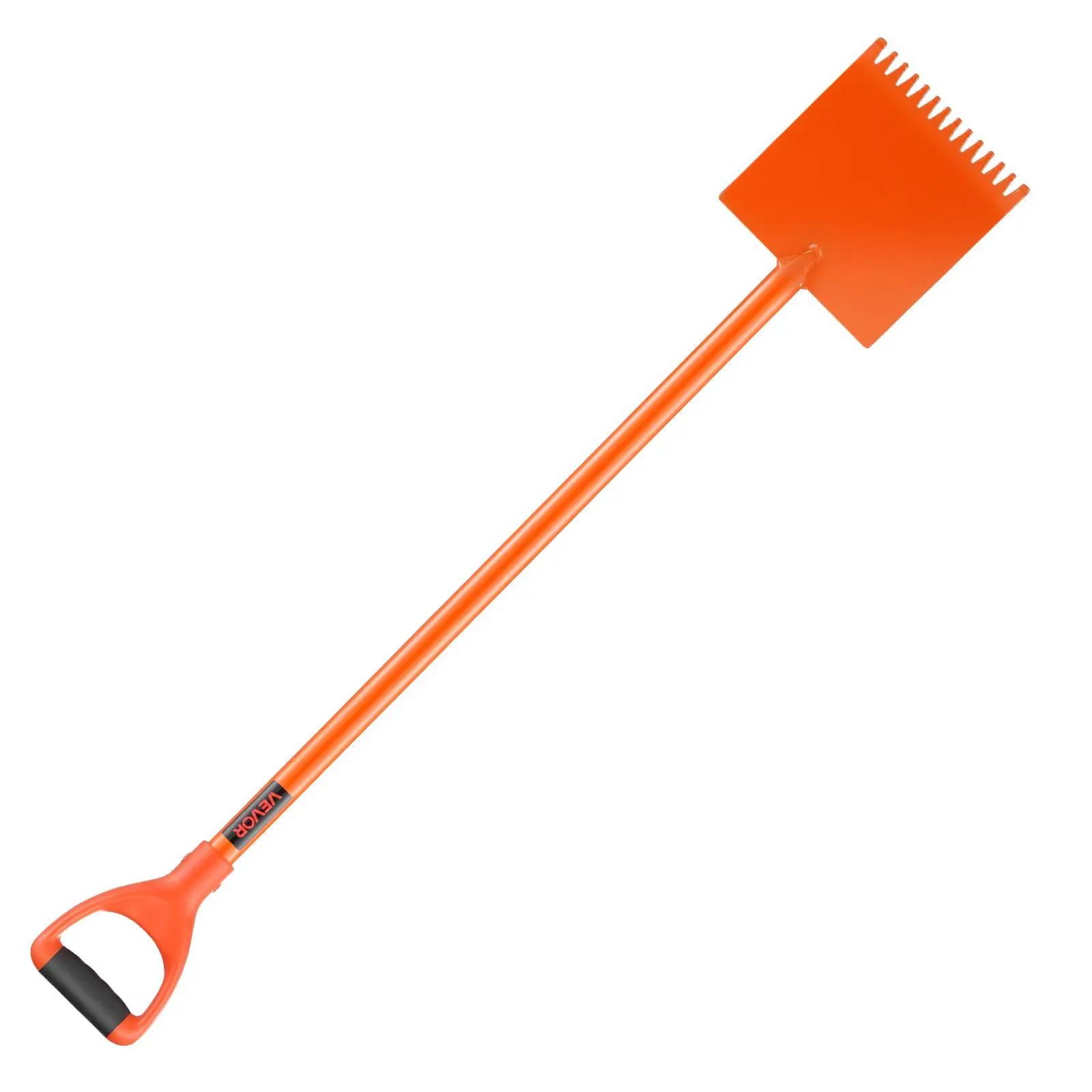 VEVOR Shingle Shovel 1 Pack - Durable Metal Shovel, Orange D-Grip Handle Roof Ripper, 45# High-Hardness Lightweight Steel Tool, 6.39 lbs, 30.47-inch Lever, Ergonomic Design, Durability for Tough Demolition Tasks, Roofing Nail Tearing, Excellent Impact Res