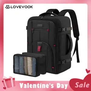 【Valentine's Day Gift】LOVEVOOK Travel Laptop Backpack for Men, 35L and 45L Large Carry On Backpack Personal Item Size, Airline Approved Waterproof Bookbag with 2 Packing Cubes Fits 15.6" - 17.3'' Laptop