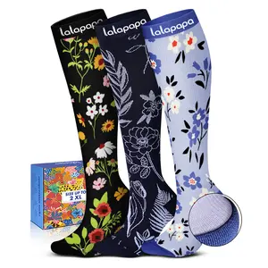 Lalapapa 2 Packs Compression Socks for Women – 15-20mmHg Graduated Circulation Support for Nurses, Athletes & Travel, Perfect Mothers Day Gift