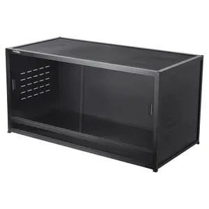 Reptile Tank 44''x20''x20'' ToxiRium Large PVC Reptile Enclosure 76 Gallons for Bearded Dragon Gecko Lizard Snake, Wide Lounge Vivarium Area with Sliding Doors Lock