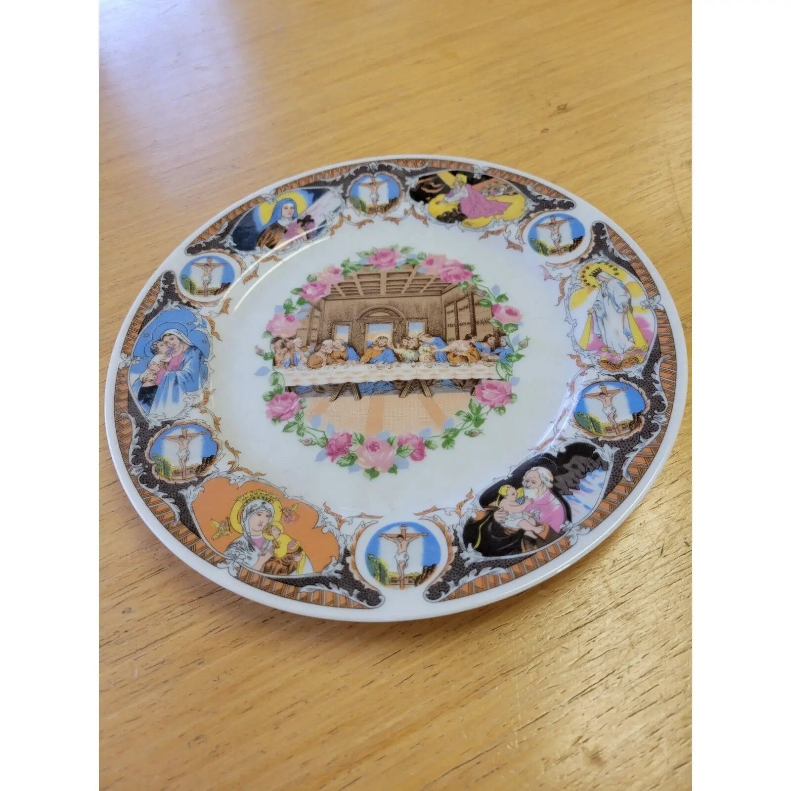 Vintage "The Last Supper" Decorative Hand Painted Dinner Plate