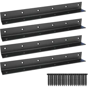 L Bracket,Duty Corner Brace,Stainless Corner Bracket,Black Large Angle Brackets, for Wood (4, 11x1x1)