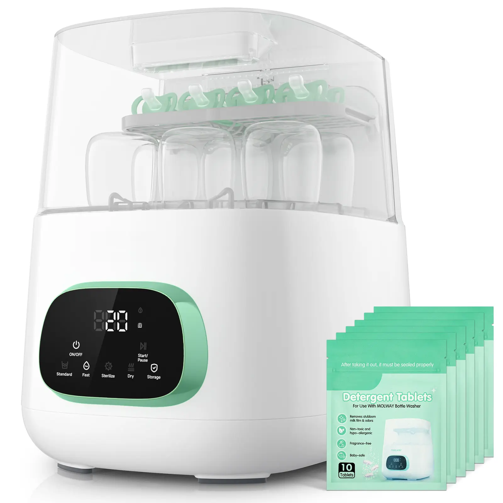Baby Bottle Washer,Sterilizer And Dryer,Effortless All-in-One Cleaning Mashine,Large Capacity for Bottles,Pump Parts & Baby Essentials, Free Your Hands And Save Time