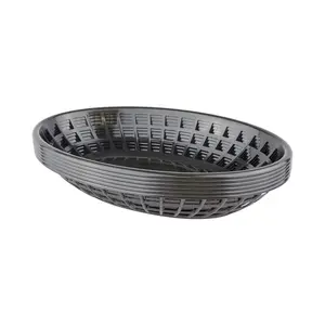 Black Deli Food Baskets | Serving Baskets for Fries, Burgers, Crawfish | 6 Count - Black