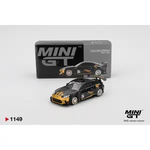 Mini GT Toyota GR86 LB Nation, Black / Gold, 1:64 Scale, Diecast Model Car