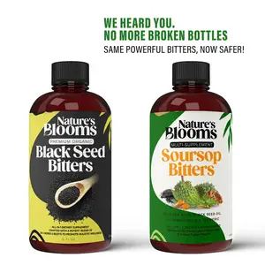 Nature's Blooms Soursop & Black Seed Bitters Bundle 16 oz Each 2 Bottles Healthcare Dietary Supplement for Optimum Health