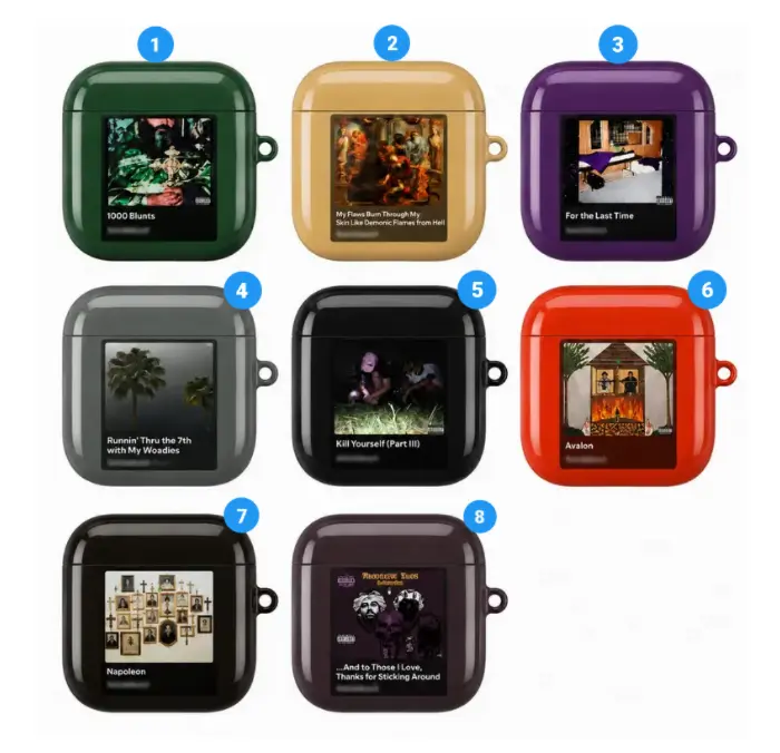 [Dark Hip Hop Style] Underground Rap Album Inspired AirPods Case for AirPods Pro 3/2/1 & AirPods 4/3/2/1, Aesthetic Music Cover Soft TPU Shockproof Protective Cover, Wireless Charging Compatible, Fan Gift