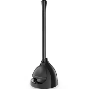 Toilet Plunger with Holder, Plunger with Unique Holder, Plungers for Bathroom with Holder, Toilet Plunger Heavy Duty (1, Black)