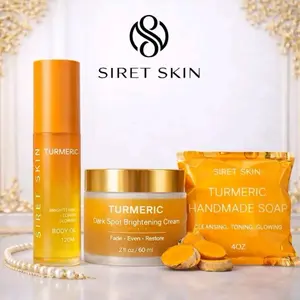Siret Skin Cosmetics Tumeric Set Soap, Body Oil, Serum  - Worldcashop Usa