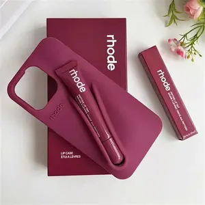 Rhode Inspired Phone Case with Lip Gloss Holder for iPhone 11–17 Series – Smooth Silicone Finish