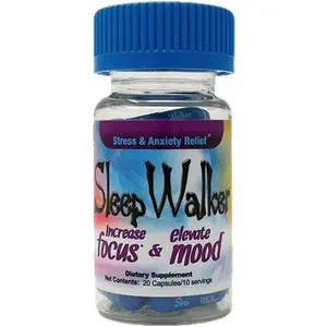 SLEEP WALKER Vitamin Capsules - 20 Ct. Sugar-Free Healthcare Dietary & Fitness Supplement with Energy-Boosting, Brain Nutrients, Focus-Boosting, Mood-Elevating Benefits Bottle