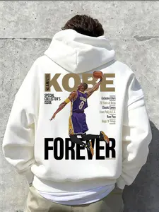 Men's Kobe Bryant Tribute Hoodie, Pullover with Kobe Forever Graphic, Vintage Basketball Design, Fitted Style, Perfect for Lakers Fans