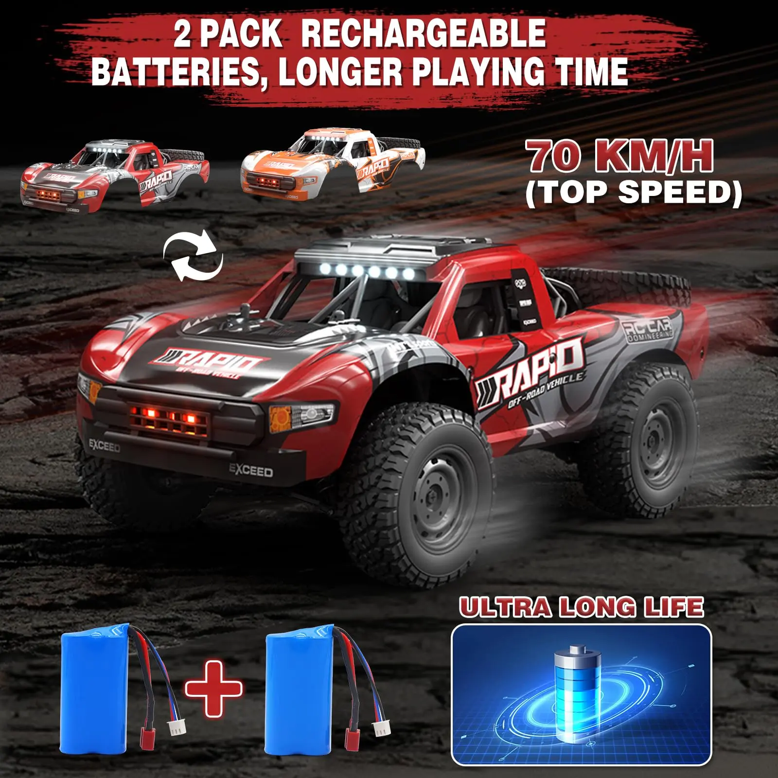 VISAS Q130 Rc Car 1:14 70KMH 4WD Brushless Motor Remote Control Car High Speed Drifting Off Road Truck Adult Children Toy Rock Crawler