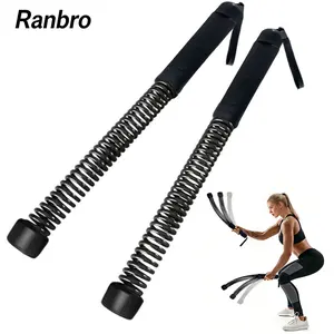 Ranbro Cordless Battle Ropes, Weighted Workout Training Ropes for Home Gym, Small Space Friendly Full Body Cardio Exercise, HIIT Fitness Equipment, Portable Arm Strength & Core Training, Quiet Battle Rope Alternative for Men & Women