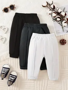 Boys' spring pants, simple and sporty style, children's multi colored leg tied pants, elastic high waist+leg tied closure design, three color options, children's Easter gift, suitable for daily home, outdoor dressing, and campus activities