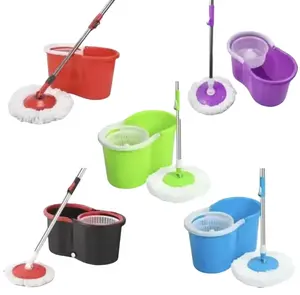 Small Spin Mop and Bucket Set with Wring System Stainless Steel Pole Rotation Mop Adjustable Handle Efficient Cleaning Supplies for Homes and Offices Efficient Cleaning Solution