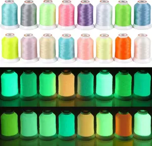 Brothread New Brothread  Luminary Glow in The Dark Embroidery Machine Thread Kit 30WT 500M (550Y) for Embroidery, Quilting, Sewing