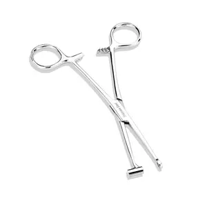 Bucket End Tragus Type Forceps Body Piercing Tool - Stainless Steel