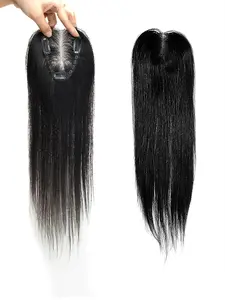 100% Premium Human Hair Wig Topper, Medium Length 16-18 Inches, Lightweight Breathable, Handmade 3x4 Area, Suitable for Women, Glueless Hd Wigs