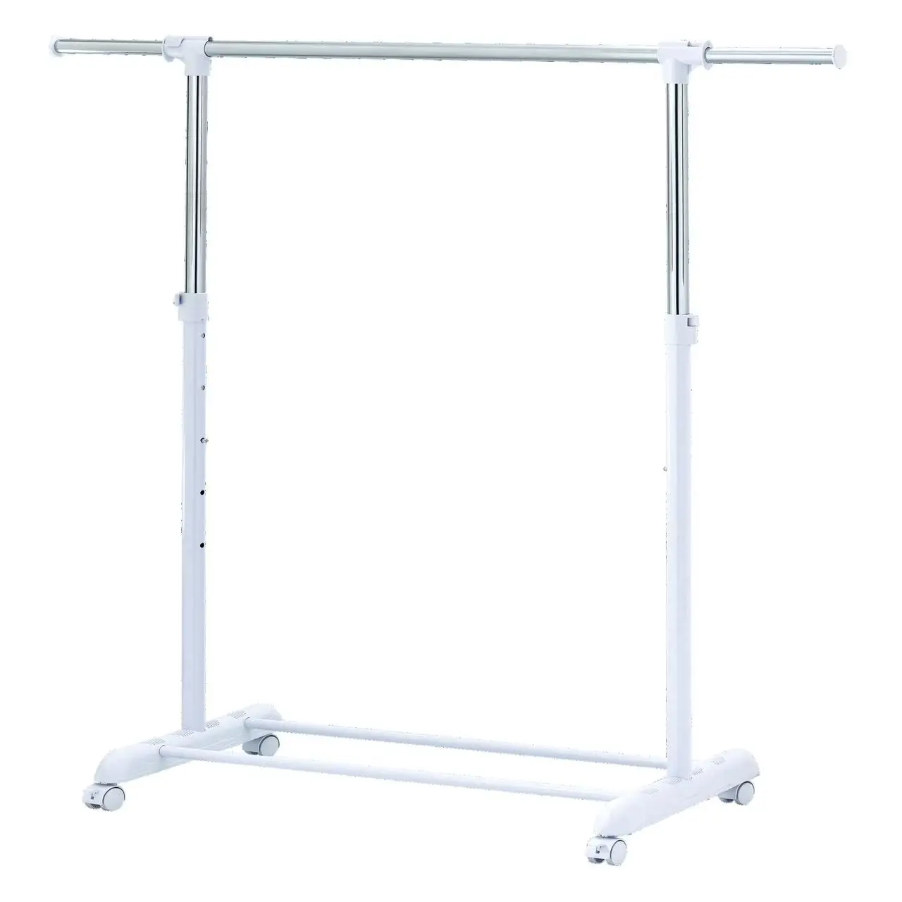 Mainstays Adjustable Rolling Garment Rack Chrome & White