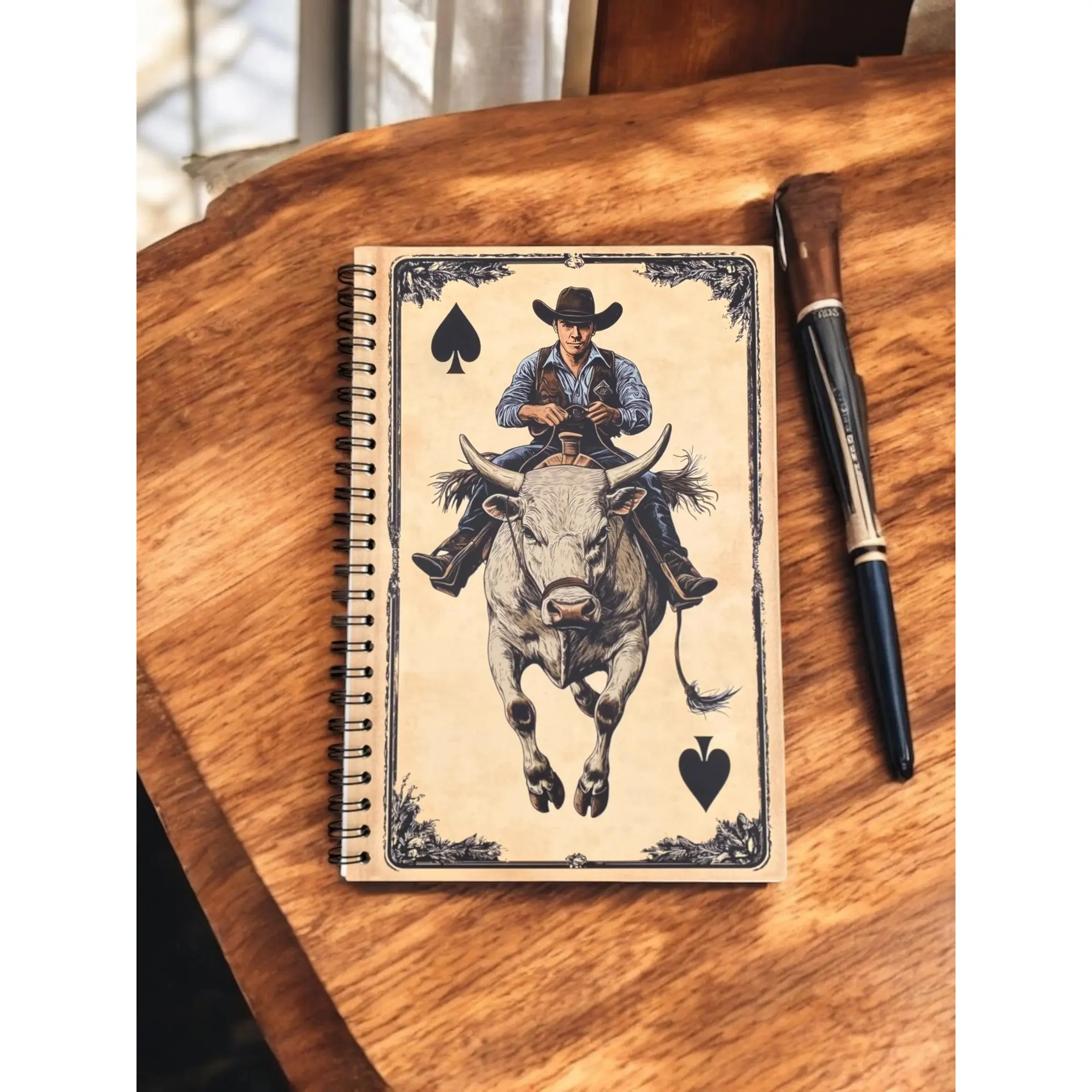 WESTERN MINI NOTEBOOK - COWBOY RIDING BULL