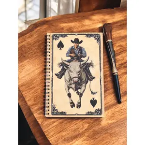 WESTERN MINI NOTEBOOK - COWBOY RIDING BULL