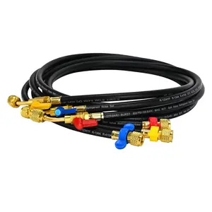 Fieldpiece HR3B Ball Valve Refrigerant Hose Set 3 Hoses with Color Tags 1/4" x 1/4" for Easy Identification and System Compatibility control valve
