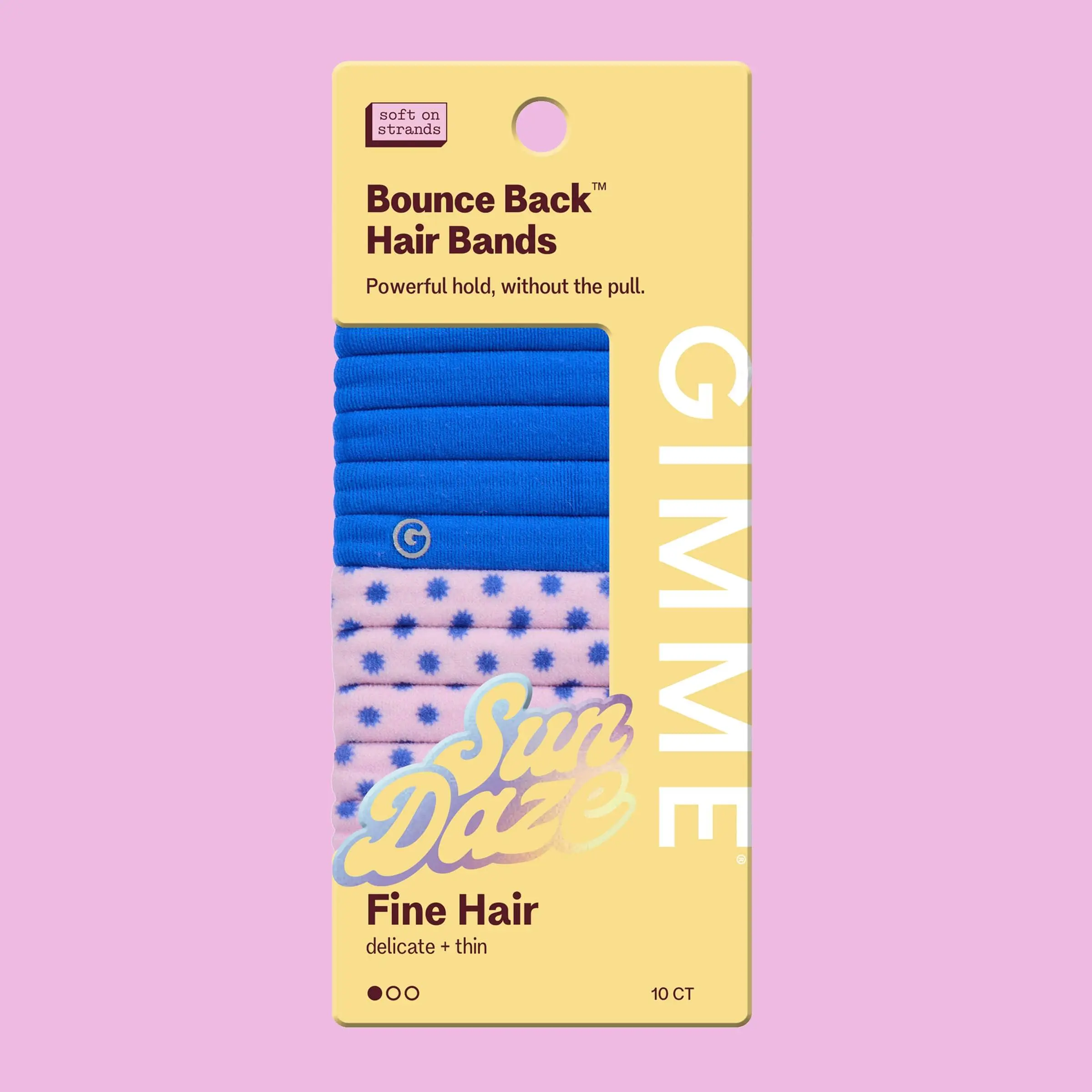 Gimme Beauty Bounce Back Hair Bands - Fine, Cobalt Crush, Lapis Lazuli & Retro Dotty, Seamless No-Damage Hair Ties