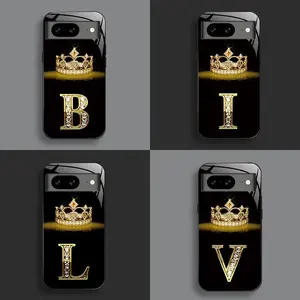 Suitable for [Google Pixel 8] New high-end crown letter glass mobile phone case new business simple explosion-proof mobile phone case affordable anti-fall anti-fingerprint 995