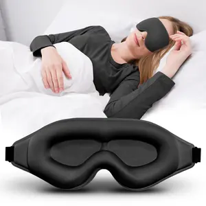3D Deep Contoured Blackout Eye Mask - Ultra Soft Skin-Friendly Style, Lash Extension Safe Design, Perfect Unisex Sleeping Aid for Home & Travel Use, Portable Eye Mask
