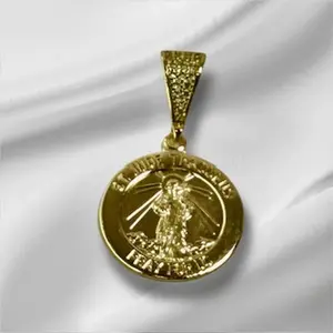 san judas tadeo oro laminado Glitter Cross Pendant Rhinestone Decorated Bling