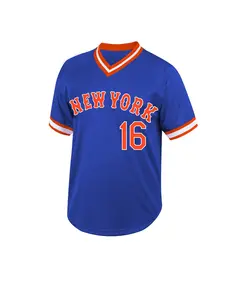 Men's Baseball Jersey Jacket 16 Blue Vintage Embroidered Casual Training Top Sport V-Neck Short Sleeve, Loose-Fitting Long Clothing All Seasons