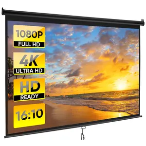 Segawe Projector Screen 100 inch 16:10 HD 4K Projections Home Theater Presentation Education Outdoor Indoor Public Display, Black