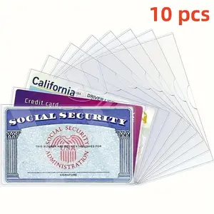 10 Transparent PVC Medicare Card Protectors, 12mm Thick, Waterproof Soft Scratch-Resistant Design, Easy Insert for Wallet Storage Id Card Holder