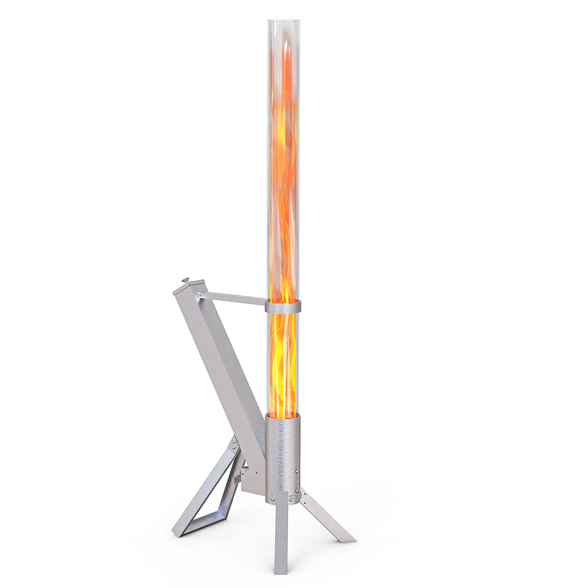 Portable Fire Pit – Outdoor Patio Wood Pellet Heater with Rocket-Style Glass Tube, Ideal for Camping, Backyard & Garden Use