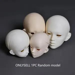 Bjd Doll Head and Face Practice, Random Proportions 1/3, 1/4, 1/6, Uncolored Makeup Practice, Resin Doll for Head Artist