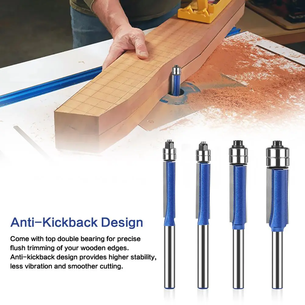 4-Piece Dual Bearing Trimming Tool Set 1/4-Inch New Deburring and Polishing Tool Size Universal-13