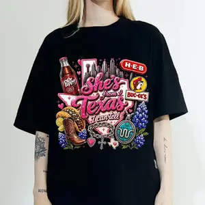 She's From Texas I Can Tell Shirt, Pink Western Designs Graphic Tee, Texas Cowgirl Shirt, Southern Girl Shirt, Texas Basketball Team Inspired Tee..
