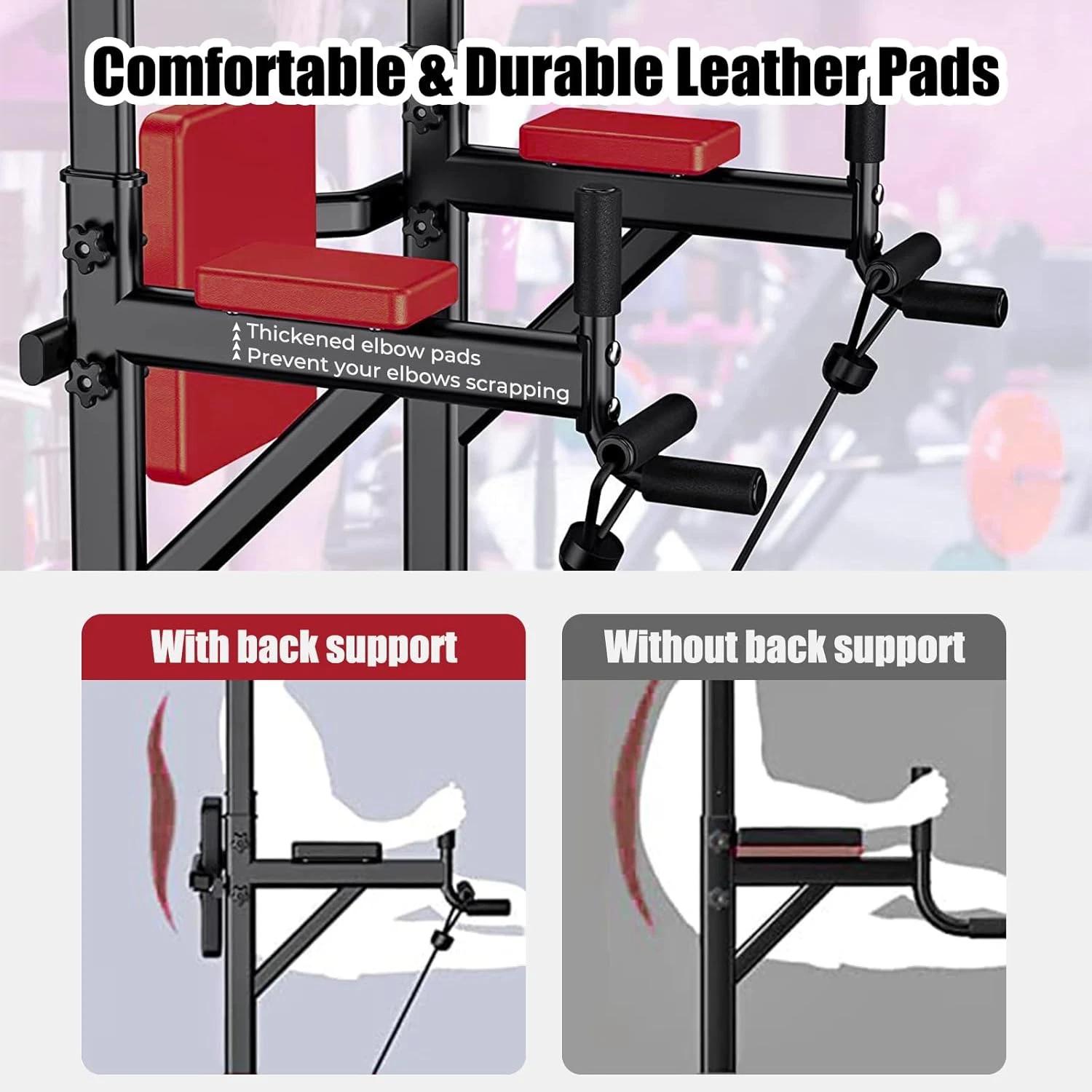 Pull Up Bar Dip Station Power Tower Assistive Trainer Multi-Function Home Gym Strength Training Fitness Equipment 450LBS