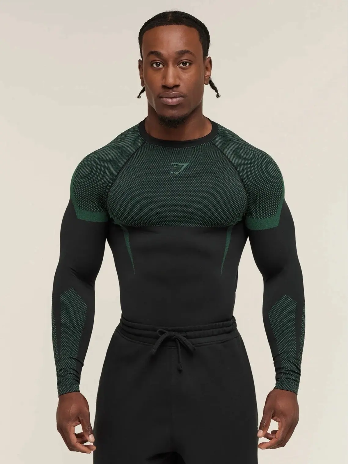 (CLEARANCE) Men's Onyx Seamless Workout Long sleeve shirt, Athletic Gym Activewear, Seamless Workout Gym Shirt